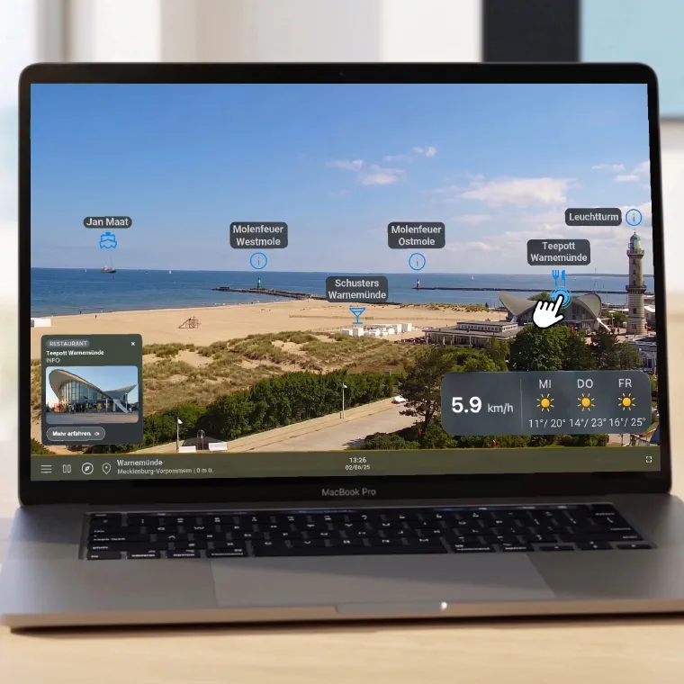 POI Player mit Points of Interest im Warnemünde Livestream